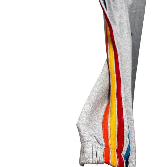 Gray Striped Jogger Sweatpants Casual‎ Comfy Lounge Activewear - Picture 7 of 10